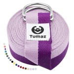 Tumaz Yoga Strap/Stretch Bands [15+ Colors, 6/8/10 Feet Options] with Extra Safe Adjustable D-Ring Buckle, Durable and Comfy Delicate Texture - Best for Daily Stretching, Physical Therapy, Fitness