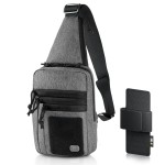 M-Tac CCW Sling Bag for Men & Women - EDC Shoulder Bag Tactical - Crossbody Concealed Carry Bag - Mens Chest Pack (Grey Loop Panel)