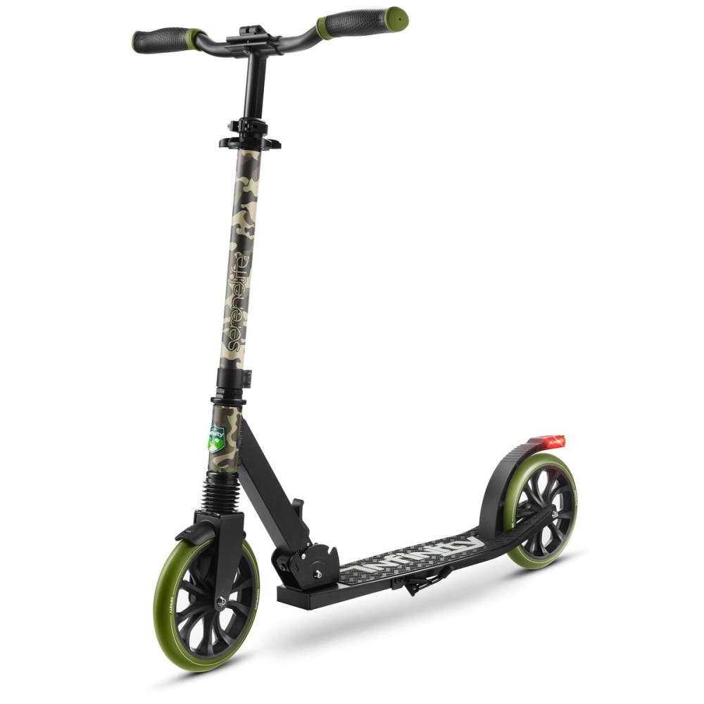 SereneLife Kick Scooter Adult Teenagers Kids- 2 Wheel Kids Scooter with Adjustable T-Bar Handlebar - Alloy Anti-Slip Deck - Portable Folding Scooters for Kids with Carrying Strap - Camouflage