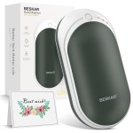 BESKAR Rechargeable Hand Warmer, 5200mAh Electric Handwarmer with 8Hrs Long Lasting Heating, Double-Sided Heating & USB Quick Charge, Portable Pocket Hand Warmer & Powerbank for Outdoor, Raynauds