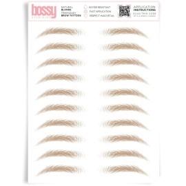 Brows by Bossy Studio & Co Temporary Eyebrow Tattoos Waterproof Eyebrow Stickers, False Tattoos Hair Like Peel Off Instant Transfer Brow natural blonde