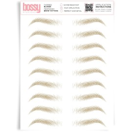 Brows by Bossy Studio & Co Temporary Eyebrow Tattoos Waterproof Eyebrow Stickers, False Tattoos Hair Like Peel Off Instant Transfer Brow tapered blonde