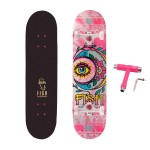 FISH SKATEBOARDS Standard Skateboard, Complete Skateboard 31\'\'x 8\'\', 7 Layer Canadian Maple Double Kick Deck Concave Cruiser Trick Skateboards for Kids Boys Girls Youths Beginners.