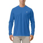 Roadbox Mens UPF 50+ UV Sun Protection Shirts Outdoor Long Sleeve SPF Diving Rash Guard for Fishing Hiking Swimming Vivid Blue