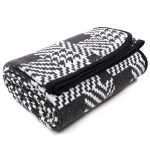 PuTian Merino Wool Blanket - 87 x 63 Thick Warm Soft Large Bed Throw - Great for Camping, Outdoors, Travel, Car, Couch, All Seasons Houndstooth Black