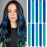 LADYAMZ Colored Hair Extensions 10 PCS, Teal and Blue Clip in Hair Extensions Christmas Party Highlights, Colorful Synthetic Hairpieces for Girls Women Kids Gifts Blue Teal Hair Accessories(22 In)