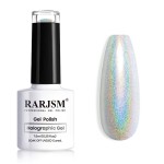 RARJSM Holographic Nail Polish Set Silver Glitter 1PCS 7.5ML Metallic Gel Polish UV/LED Lamp Curved for Salon Nail Art Gift