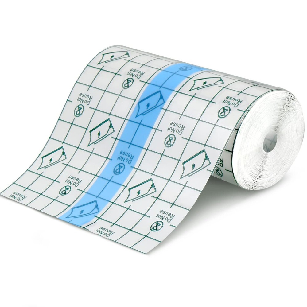 Transparent Dressing Adhesive Bandage Waterproof Clear Adhesive Bandages Stretch Tape for Tattoos Swimming (3.94 Inch x 5.47 Yard)
