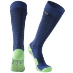 RANDY SUN Unisex Knee Length Waterproof Breathable Hiking Socks, 1 Pair-Green Navy, X-Small
