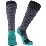 RANDY SUN Waterproof Skiing Socks, Mens Hiking Wading Cycling Running Trekking Breathable Seamless Comfortable Outdoor Sports Knee Length Socks, 1 Pair-Black Green-Large