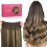 WENNALIFE Wire Hair Extensions (Increase 50% Lifespan) Real Human Hair 12 inch 70g Balayage Chocolate Brown to Caramel Blonde Remy Wire Hair Extensions Invisible Fish Line Real