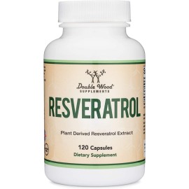Resveratrol Supplement 500mg Per Serving, 120 Capsules (Resveratrol Polygonum Root Extract Providing 50% Trans Resveratrol) Healthy Aging Support by Double Wood