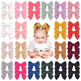 Choicbaby 40PCS/20Colors 2.8 Inches Baby Girls Hair Bows Clips Alligator Clips Felt Woolen Hair Barrettes Hair Accessories for Toddlers Infants Kids and Little Girls