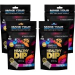 Teaza Herbal Energy Pouches Chewing Tobacco Alternative Nicotine Free Dip, Alternative Snuff & Healthy Dip, Tropical Flavor (4 Pack) Mouthwatering Tropical Fruits Pineapple Mango Citrus