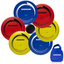 GOOSO Disc Golf Set - Driver, Mid-Range and Putter Discs with Disc Golf Bag for Outdoor and Backyard, Comfortable Plastic, 6 Pack