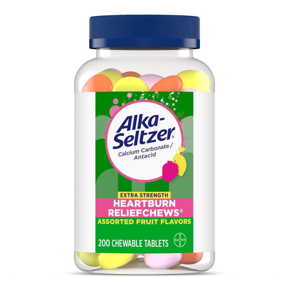 Alka-Seltzer Extra Strength Heartburn ReliefChews, Antacid for Fast Heartburn & Acid Indigestion Relief On the Go, 200 Ct