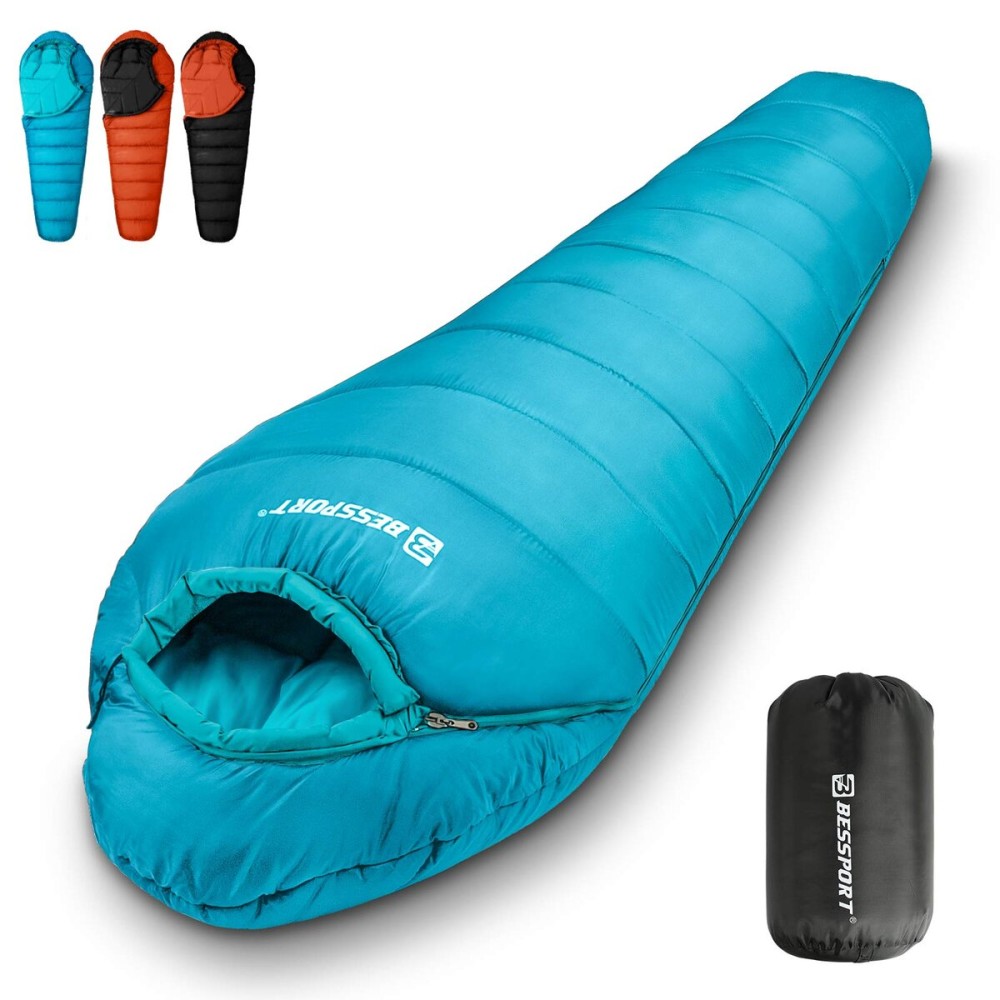 Bessport Mummy Sleeping Bag | 15-45  Extreme 3-4 Season Sleeping Bag for Adults Cold Weather- Warm and Washable, for Hiking Traveling & Outdoor Activities