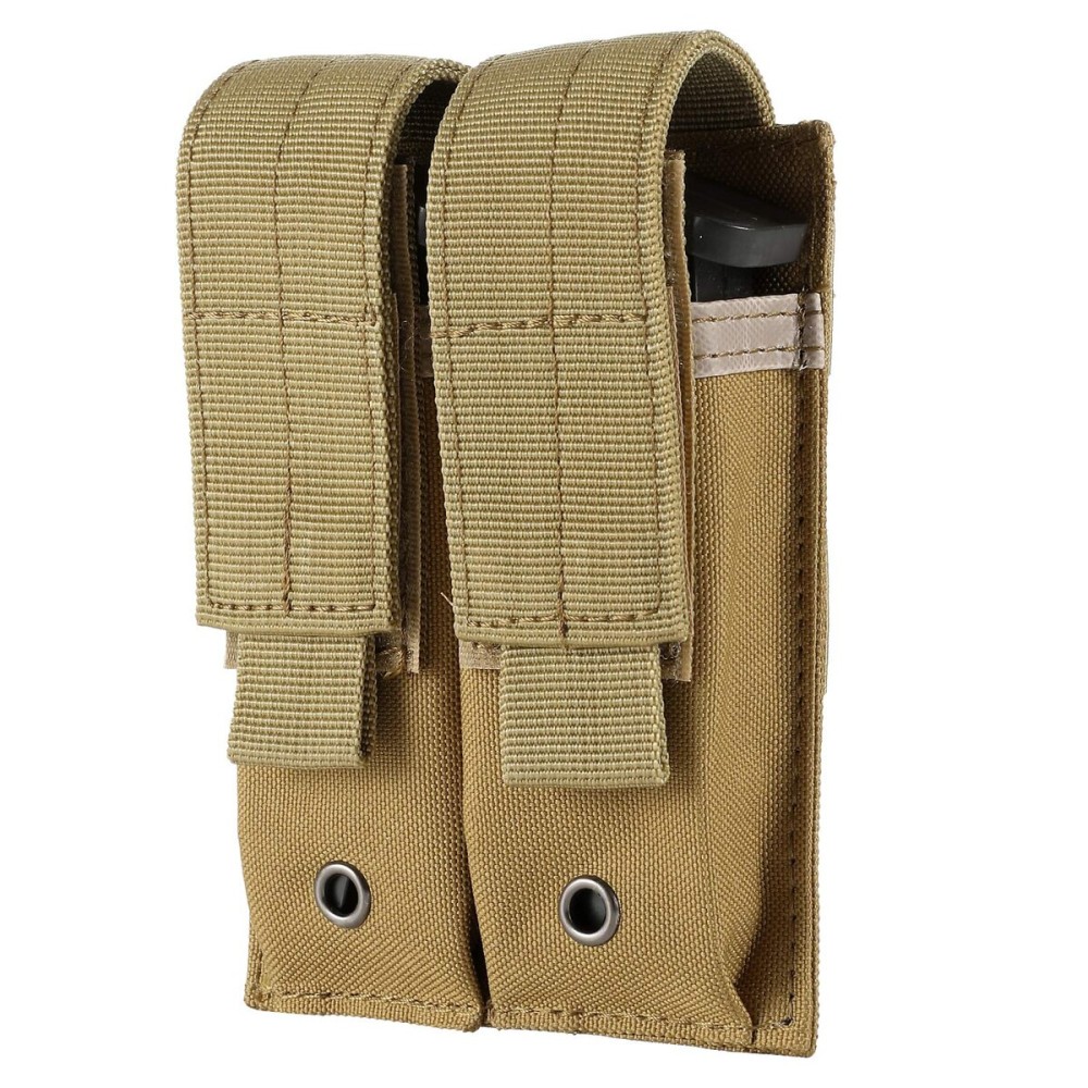 FRTKK Tactical Single/Double Pistol Mag Pouch Outdoor Molle Open-Top Magazine Pouch for Glock M1911 92F