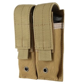 FRTKK Tactical Single/Double Pistol Mag Pouch Outdoor Molle Open-Top Magazine Pouch for Glock M1911 92F