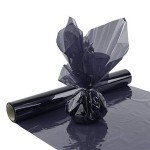 Morepack Black Cellophane Wrap Roll, Translucent Black Cellophane Wrapping Paper, 16 Inch Width x 100 Ft Long Colored Cellophane Rolls for Gift Baskets,DIY Arts Crafts Decoration and More