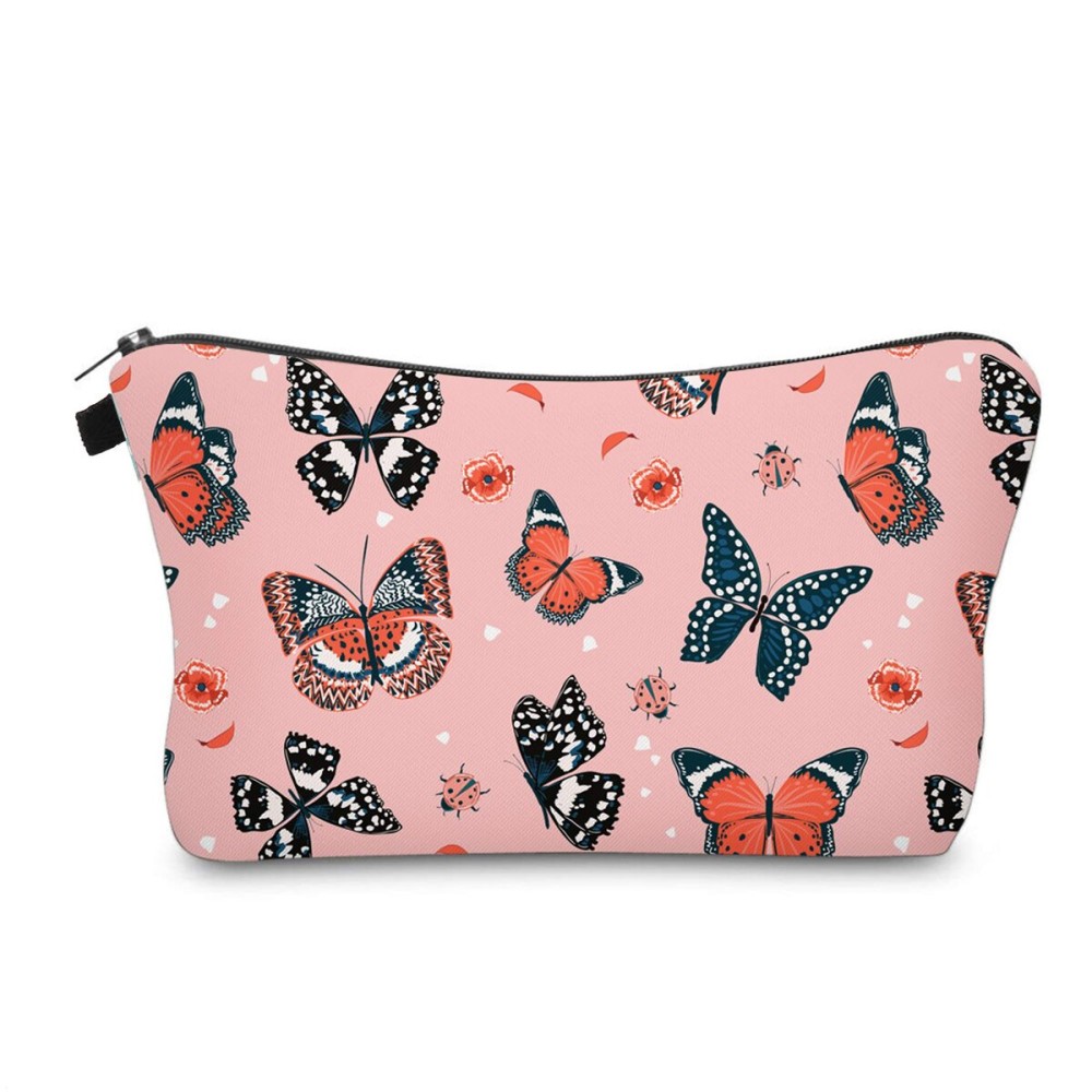 Aiphamy Cute Travel Makeup Bag Cosmetic Bag Small Pouch Gift for Women (Butterfly)
