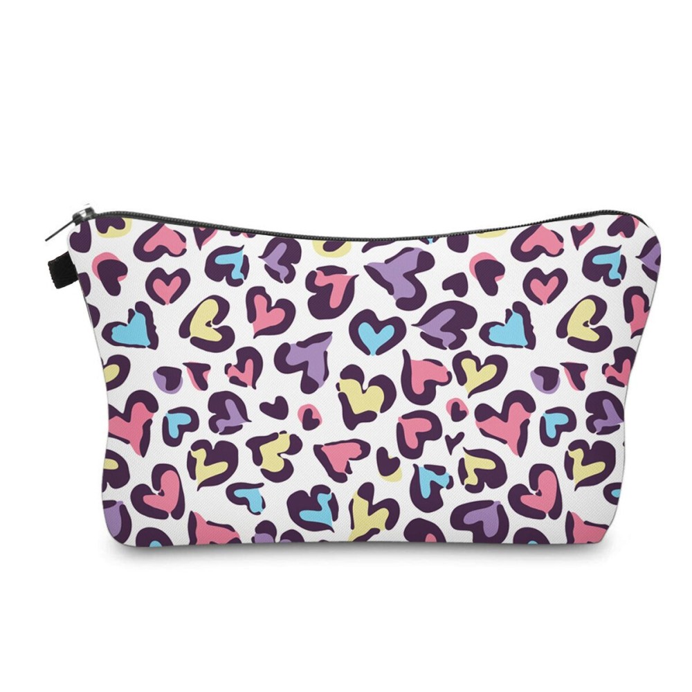 Aiphamy Cute Travel Makeup Bag Cosmetic Bag Small Pouch Gift for Women (Heart)