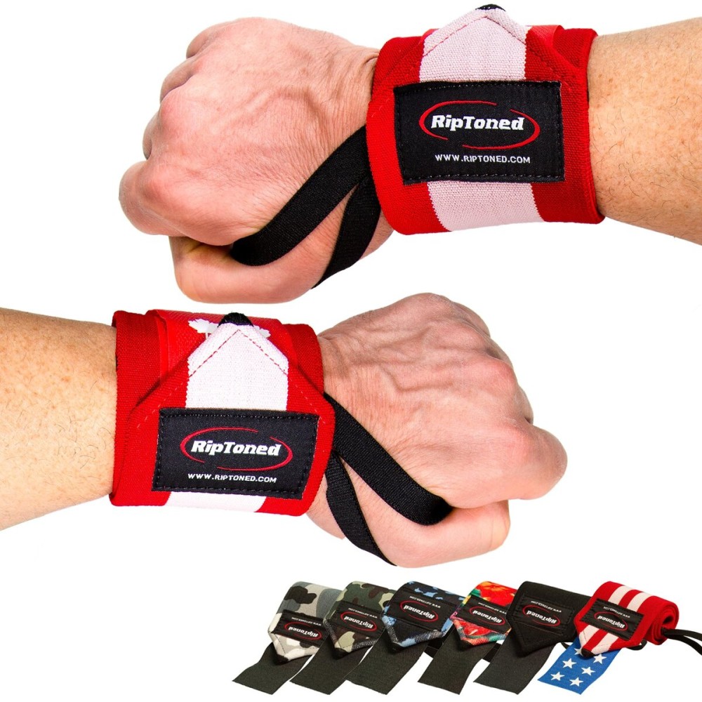 Rip Toned Wrist Wraps for Weightlifting - USPA & USAPL Approved 18 Wrist Straps for Powerlifting - Adjustable, Durable Gym Wraps with Thumb Loop - Maximum Support for Men & Women - Canada Flag Stiff
