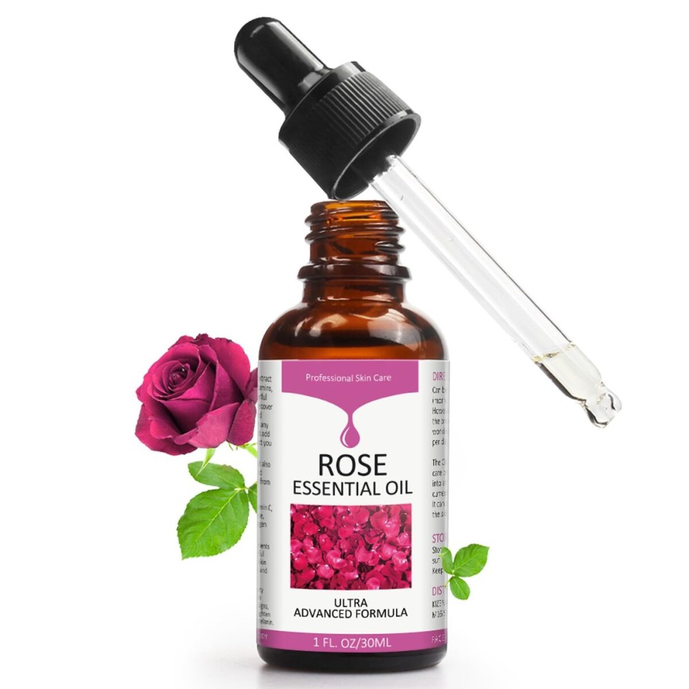 Rose Essential Oil, Face Moisturizer Oil, Face Essential Oils for Women, Rose Oil for Face, Skin Care, 1 FL.OZ (30ml)
