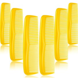 Leinuosen 12 Pieces Hair Combs Set Pocket Plastic Fine Tooth Dressing Comb for Women and Men, Peines Para Cabello(Yellow)