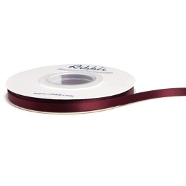 Ribbli Double Faced Burgundy Satin Ribbon,1/4 x Continuous 25 Yards,Use for Bows Bouquet,Gift Wrapping,Floral Arrangement
