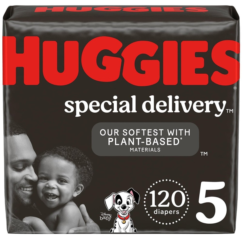 Huggies Special Delivery Hypoallergenic Baby Diapers Size 5 (27+ lbs), 120 Ct, Fragrance Free, Safe for Sensitive Skin