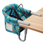 Hook On Chair, VEEYOO Clip On High Chair Folding Fast Table Chair with Storage Bag, Portable Baby Feeding Seat Attach to Table for Home and Travel