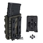 IDOGEAR Mag Pouch 5.56mm Rifle Magazine Pouches 7.62mm Molle Softshell Universal Mag Carrier for M4 AR15 M16 AK Magainzes (z.Ranger Green-MOLLE&Belt Clips Set)