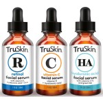 TruSkin Face Serum Trio - Hyaluronic Acid, Vitamin C & Retinol Serum for Face - Anti Aging Skin Care Set for Women - Skincare for Bright, Smooth, Hydrated & Firmer-Looking Skin, 1 fl oz, 3 Bottles