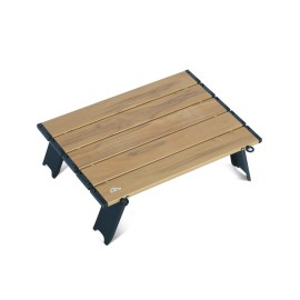 iClimb Ultralight Compact Mini Beach Picnic Folding Alu. Table with Carry Bag, Two Size (Nature - S)