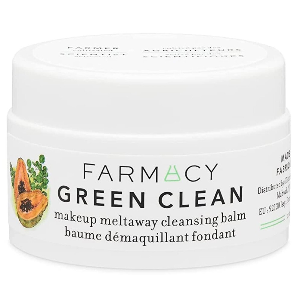 Farmacy Makeup Remover Cleansing Balm - Green Clean Waterproof Makeup Remover + Oil Based Cleanser - Gentle Exfoliating Double Cleanser - Melts From Balm to Milky Lather (12ml)