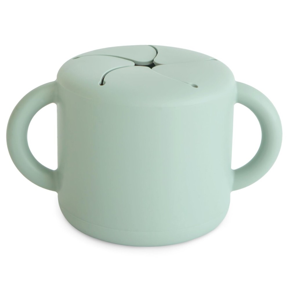 mushie Silicone Snack Cup | Spill Proof Food Container for Toddler and Baby (Cambridge Blue)