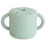 mushie Silicone Snack Cup | Spill Proof Food Container for Toddler and Baby (Cambridge Blue)