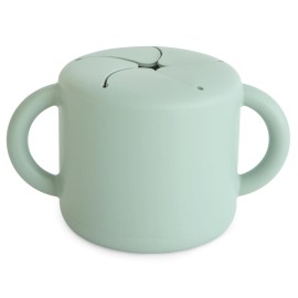 mushie Silicone Snack Cup | Spill Proof Food Container for Toddler and Baby (Cambridge Blue)