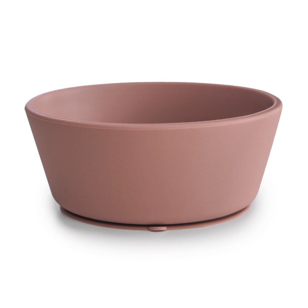 mushie Silicone Suction Bowl | BPA-Free Non-Slip Design (Cloudy Mauve)