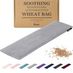 Qomfor Microwave Heating Pad - Large Microwavable Wheat Bag Heat Pack for Neck and Shoulders, Pain Relief, Back Pain, Arthritis, Period Cramps - Reusable Lavender Heating Pad (Dark Grey)
