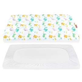 Pack and Play Sheets Fitted, Breathable Thick Playard Lovely Print Cover 39275 Compatible with Graco Pack n Play, Dinosaur