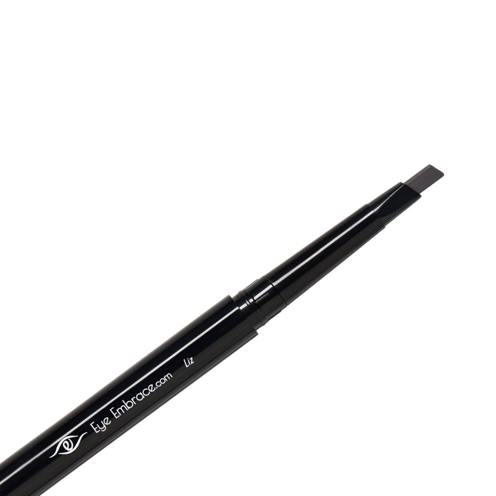 Eye Embrace Liz: Medium Gray Eyebrow Pencil - Waterproof, Double-Ended Automatic Angled Tip & Spoolie Brush, Cruelty-Free