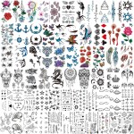 COKTAK 64 Sheets Variety Tiny Waterproof Temporary Tattoos For Men Women, Moon Star Butterfly Birds Planets Fake Tattoos For Kids Adults, Arm Neck Face Letters Temp Tattoo Temporary Tatoos Sticker Set