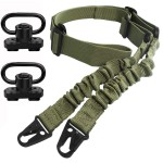 Bengor Two Point Traditional Sling with Attachments Mounts, Adjustable Extra Long Rifle Sling for Rifle with 2 Pack 1.25 QD Swivel Mounts for M-Rail