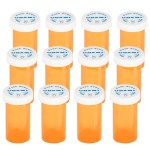 Plastic Medicine Pill Bottles with Child Resistant Caps - Push Down and Turn - Prescription Vial, Medicine Container, Pill Cases Dispenser Organizers (12pcs, 8 Dram)