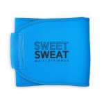 Sports Research Sweet Sweat Waist Trimmer for Women and Men - Sweat Band Waist Trainer Belt for High Intensity Training and Gym Workouts, 5 Adjustable Sizes Neon Blue
