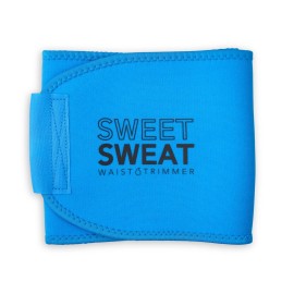 Sports Research Sweet Sweat Waist Trimmer for Women and Men - Sweat Band Waist Trainer Belt for High Intensity Training and Gym Workouts, 5 Adjustable Sizes Neon Blue