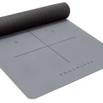 Heathyoga Eco Friendly Non Slip Yoga Mat, Body Alignment System, SGS Certified TPE Material - Textured Non Slip Surface and Optimal Cushioning,72x 26 Thickness 1/4 Charcoal