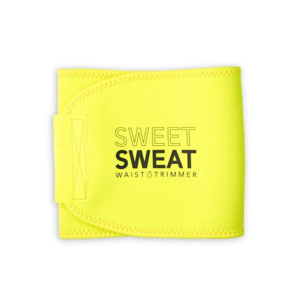 Sports Research Sweet Sweat Waist Trimmer (Core Series) - Premium Sweat Enhancing Fitness Band for Women & Men - Neon Yellow, Medium